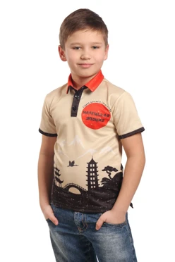 Поло Стар детская из ложной сетки с полной запечаткой