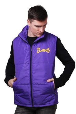 Жилет Портер на синтепоне со стежкой унисекс, с полной запечаткой "Вмиг"