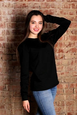 Толстовка Классика из футера унисекс, однотонная чёрная