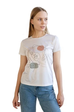 Футболка Гэлэкси женская из ложной сетки-130 с полной запечаткой