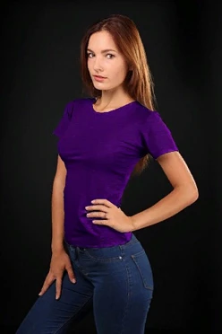 Футболка Степ женская, однотонная фиолетовая