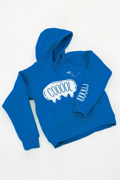 Худи Майк из футера детская, однотонная синяя