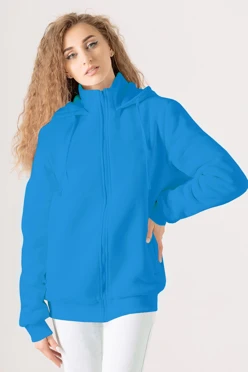 Балахон Джеймс из футера на флисе унисекс, однотонный голубой