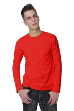 Лонгслив Атлетик Плюс унисекс, однотонный красный