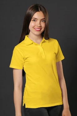 Поло Нэкст женская (Stan), однотонная жёлтая