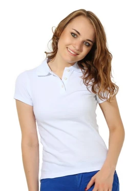 Поло Престиж женская (Modern), однотонная белая