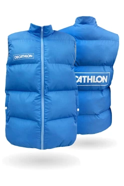 Жилет Морган Лайт с подкладом из лебяжьего пуха унисекс, с полной запечаткой "Decathlon"