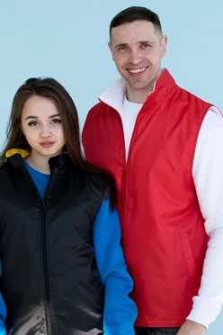 Жилет Райли с подкладом из флиса унисекс, однотонный красный