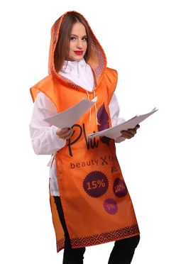 Накидка из оксфорда с капюшоном 52х95 см, с полной запечаткой