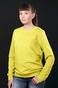 Свитшот Тревис из футера унисекс, однотонная желтая