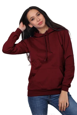 Толстовка Кенго из футера унисекс (Uvinal), однотонная бордовая