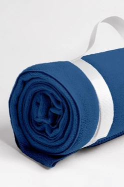 Плед Свиток (с ремешком и вставкой из оксфорда) флисовый 155х200 см, однотонный синий