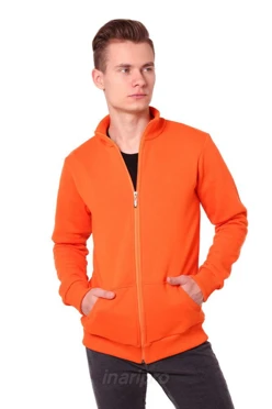 Толстовка Томас из футера унисекс, однотонная оранжевая