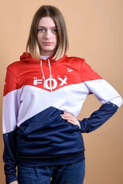 Худи Томми унисекс с карманами из адидаса, с полной запечаткой "Media Fox"