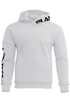 Худи Кинг из футера унисекс, однотонная белая