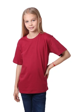 Футболка Премиум детская (Modern), однотонная бордовая