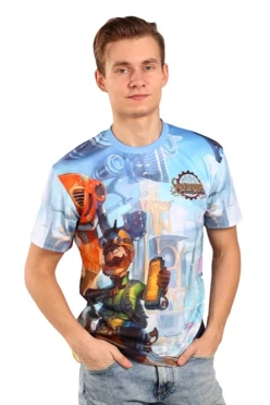 Футболка Гэлэкси унисекс их ложной сетки с полной запечаткой "Steampunk"