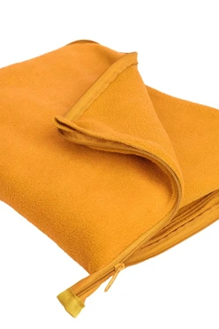 Плед Трансформер (плед-подушка) флисовый 155х170 см, однотонный желтый