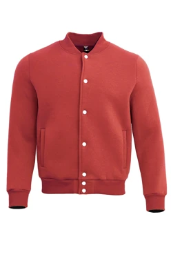 Бомбер Стайл из футера унисекс, однотонный красный