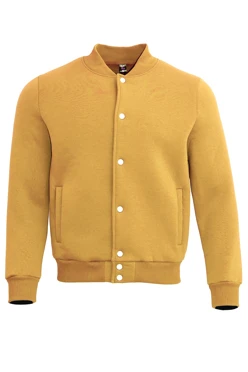 Бомбер Стайл из футера унисекс, однотонный желтый