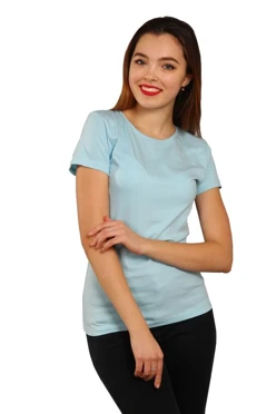 Футболка Премиум женская (Modern), однотонная светло-голубая