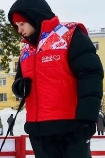 Жилет Портер на синтепоне со стежкой унисекс, с полной запечаткой "Зима в Подмосковье"