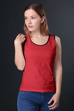 Майка Спорт женская, однотонная красная