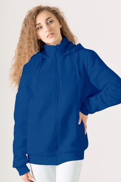 Балахон Джеймс из футера на флисе унисекс, однотонный синий