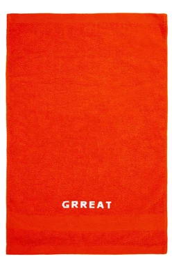 Полотенце махровое 40х70 см с вышивкой (Color), красное