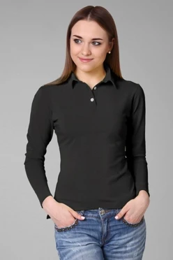 Лонгслив Декстер Плюс женский, однотонный чёрный