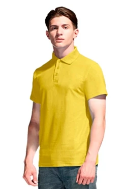 Поло Нэкст унисекс (Stan), однотонная желтая