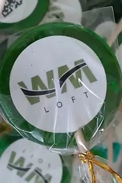 Леденец 5 см со съедобной картинкой с 2 сторон "WM LOFT"