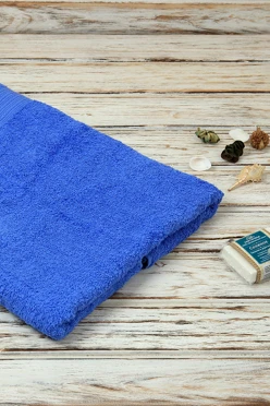 Полотенце махровое 70х140 см (Ituma), однотонное синее