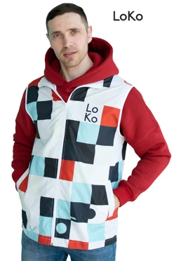 Жилет Брендон без подклада унисекс, с полной запечаткой