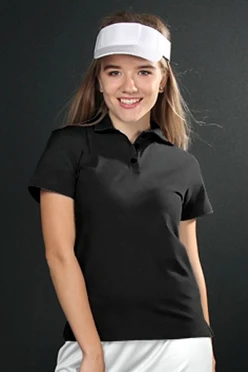 Поло Декстер женская, однотонная чёрная