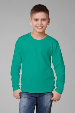 Лонгслив Атлетик Плюс детский, однотонный бирюзовый