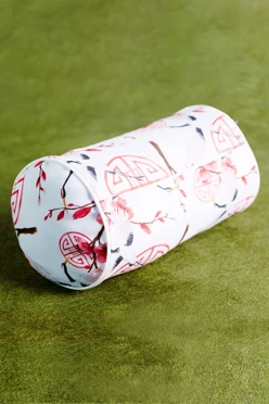 Подушка-валик из бархата 14х26 см, с полной запечаткой "Журавль"