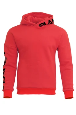 Худи Кинг из футера унисекс, однотонная красная