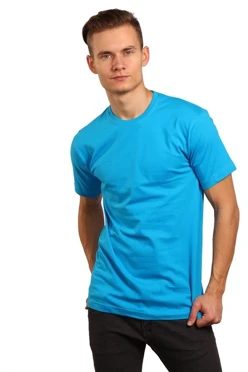 Футболка Премиум унисекс (Modern), однотонная голубая