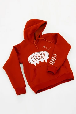 Худи Майк из футера детская, однотонная красная