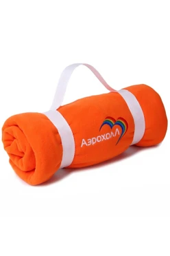 Плед Вдохновение (с ремешком) флисовый 120х155 см, однотонный "Аэрохолл"