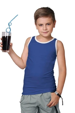 Майка Спорт детская, однотонная синяя