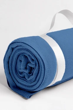 Плед Свиток (с ремешком и вставкой из оксфорда) флисовый 155х200 см, однотонный голубой