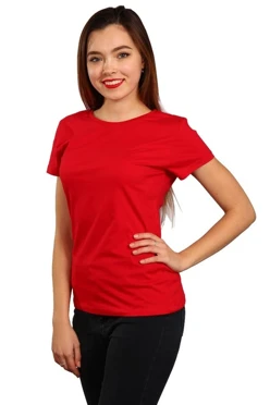 Футболка Премиум женская (Modern), однотонная красная