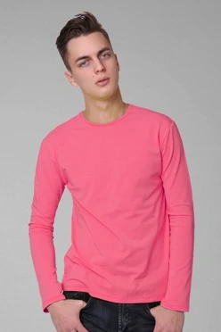 Лонгслив Атлетик Плюс унисекс, однотонный розовый