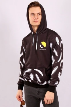 Худи Томми унисекс с карманами из футера с полной запечаткой