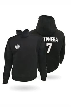 Худи Кинг из футера унисекс, однотонная черная "Феникс"