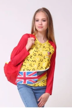 Лонгслив Спэйс Плюс детский из ложной сетки-130 с полной запечаткой