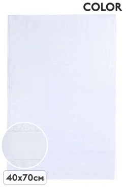 Полотенце махровое 40х70 cм (Color), однотонное белое