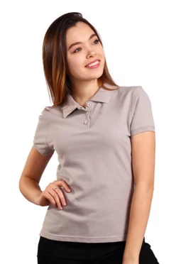 Поло Престиж женская (Modern), однотонная светло-серая